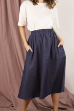 Load image into Gallery viewer, Blue Denim A-Line Skirt
