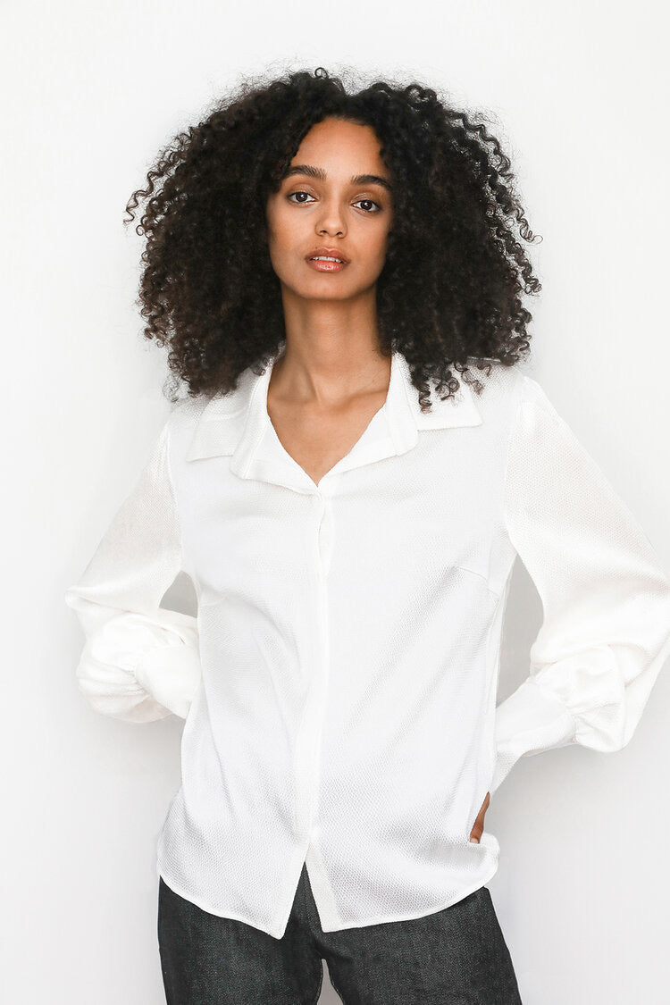 White Hammered Silk Shirt – RawLuxe boutique