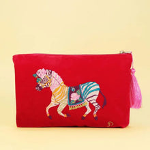 Load image into Gallery viewer, Zebra Carnival Velvet Pouch
