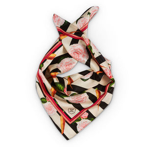 CARROTS AND ROSES SILK SCARF