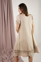 Load image into Gallery viewer, French Clay Short Sleeve Linen Midi Dress
