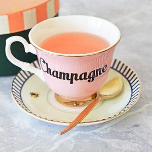 PASTEL CHAMPAGNE TEA CUP AND SAUCER