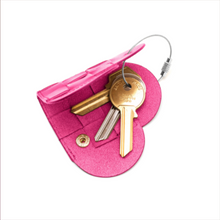 Load image into Gallery viewer, ELSKLING KEY POUCH HOT PINK LEATHER
