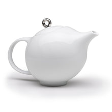 Load image into Gallery viewer, Modern Teapot in White &amp; Silver Ceramic | Inspired by Eva Zeisel | Design Award Winner | Published in New York Times
