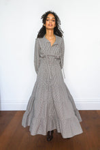 Load image into Gallery viewer, Checked Long Sleeve Maxi Dress
