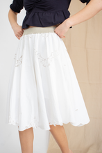 Load image into Gallery viewer, White Upcycled Tablecloth Skirt
