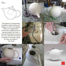 Load image into Gallery viewer, Modern Teapot in White &amp; Silver Ceramic | Inspired by Eva Zeisel | Design Award Winner | Published in New York Times
