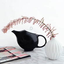 Load image into Gallery viewer, Modern Teapot in Black &amp; White Ceramic | Inspired by Eva Zeisel | Design Award Winner | Published in New York Times
