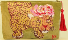 Load image into Gallery viewer, Climbing Leopard Velvet Zip Pouch

