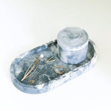 Load image into Gallery viewer, Concrete oval/organiser tray (marble colour)
