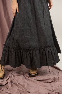 Black Maxi Skirt With Ruffles