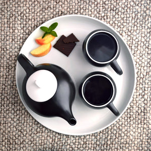 Milk and Sugar set: Beautiful Black and White ceramic Sugar bowl and Creamer