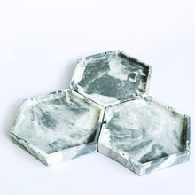 Load image into Gallery viewer, Concrete hexagonal tray/organiser (marble colour)
