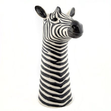 Load image into Gallery viewer, Large Hand-painted Stoneware Zebra Vase
