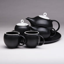 Load image into Gallery viewer, Modern Teapot in Black &amp; White Ceramic | Inspired by Eva Zeisel | Design Award Winner | Published in New York Times
