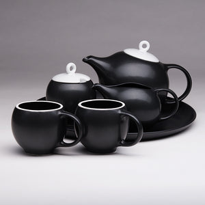 Modern Teapot in Black & White Ceramic | Inspired by Eva Zeisel | Design Award Winner | Published in New York Times