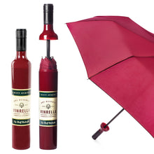 Load image into Gallery viewer, Burgundy Labeled Bottle Umbrella
