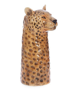 Large Hand- painted  Stoneware Leopard Vase