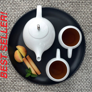 Modern tea set in White & Silver | Porcelain tea service Inspired by Eva Zeisel | Design Award Winner | Published in New York Times