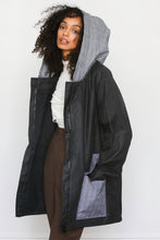 Load image into Gallery viewer, Black Oilskin Hooded Jacket
