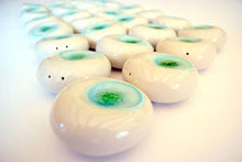 Load image into Gallery viewer, Porcelain &#39;Beach Stones&#39; with Glass Salt &amp; Pepper Shakers | Handmade Ceramic River Rocks - Pebbles
