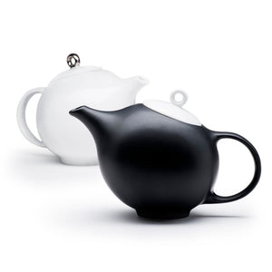 Modern Teapot in Black & White Ceramic | Inspired by Eva Zeisel | Design Award Winner | Published in New York Times
