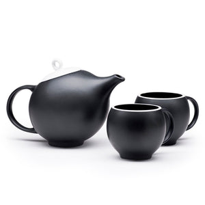 Modern tea set in Black & White Ceramic | Tea Service Inspired by Eva Zeisel | Design Award Winner | Published in New York Times