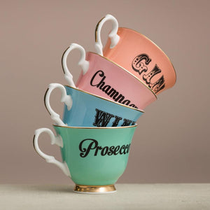 PASTEL CHAMPAGNE TEA CUP AND SAUCER