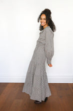 Load image into Gallery viewer, Checked Long Sleeve Maxi Dress
