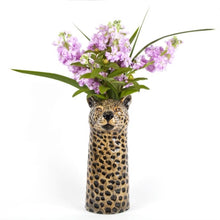 Load image into Gallery viewer, Large Hand- painted  Stoneware Leopard Vase
