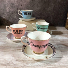 Load image into Gallery viewer, PASTEL WINE TEA CUP AND SAUCER
