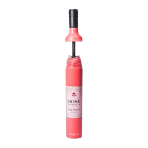 Rose Labeled Wine Bottle Umbrella