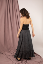 Load image into Gallery viewer, Black Maxi Skirt With Ruffles
