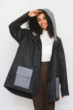 Load image into Gallery viewer, Black Oilskin Hooded Jacket
