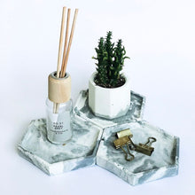 Load image into Gallery viewer, Concrete hexagonal tray/organiser (marble colour)
