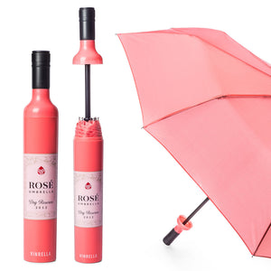 Rose Labeled Wine Bottle Umbrella