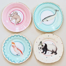 Load image into Gallery viewer, PRETTY PASTEL ANIMAL CAKE PLATES, SET OF 4

