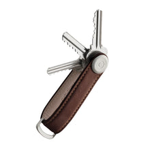 Load image into Gallery viewer, Leather Key Organiser - Espresso with Brown Stitch
