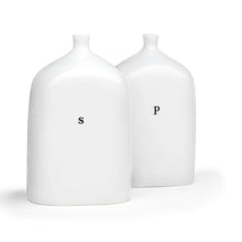 Load image into Gallery viewer, Porcelain Salt and Pepper shakers - ceramic vial &quot;s&quot; and &quot;p&quot; set
