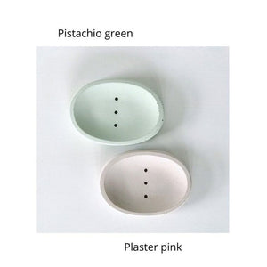 Concrete oval soap dish (plaster pink colour)