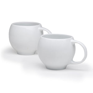 Beautiful Ceramic Teacups | Glossy White Porcelain Mugs | set of 2
