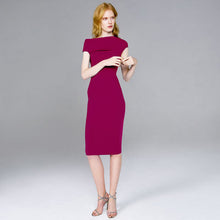 Load image into Gallery viewer, Rasberry Off Shoulder Dress
