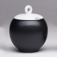 Load image into Gallery viewer, Milk and Sugar set: Beautiful Black and White ceramic Sugar bowl and Creamer
