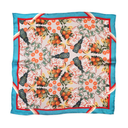 THE DINNER PARTY COLLECTION - PINEAPPLE & PRAWNS SILK SCARF